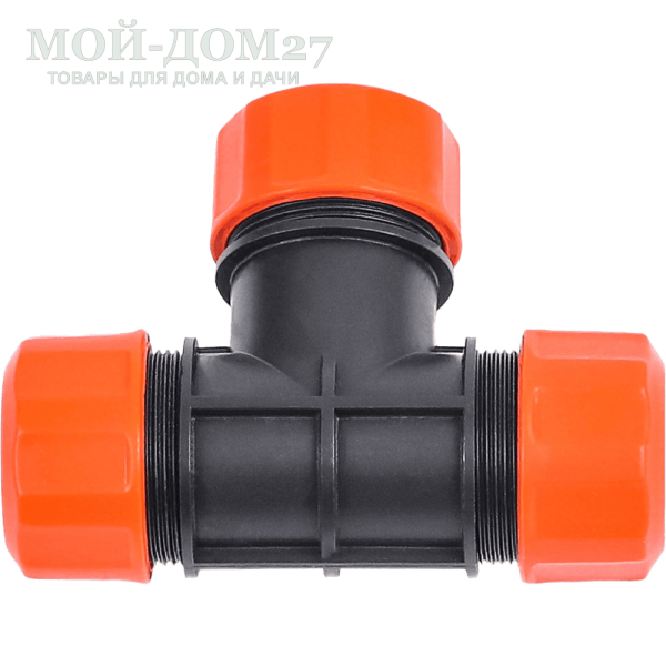 Тройник цанговый ЖУК 3/4" | Мой-Дом27 | <b>Материал:</b>&nbsp;пластик&nbsp;<br>
 <b>Диаметр:</b>&nbsp;шланг 3/4<br>
 <b>Применение:</b>&nbsp;для разветвления шлангов диаметром 3/4-3/4-3/4<br>